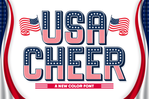 USA Cheer: A Patriotic Color Font for Bold Design
